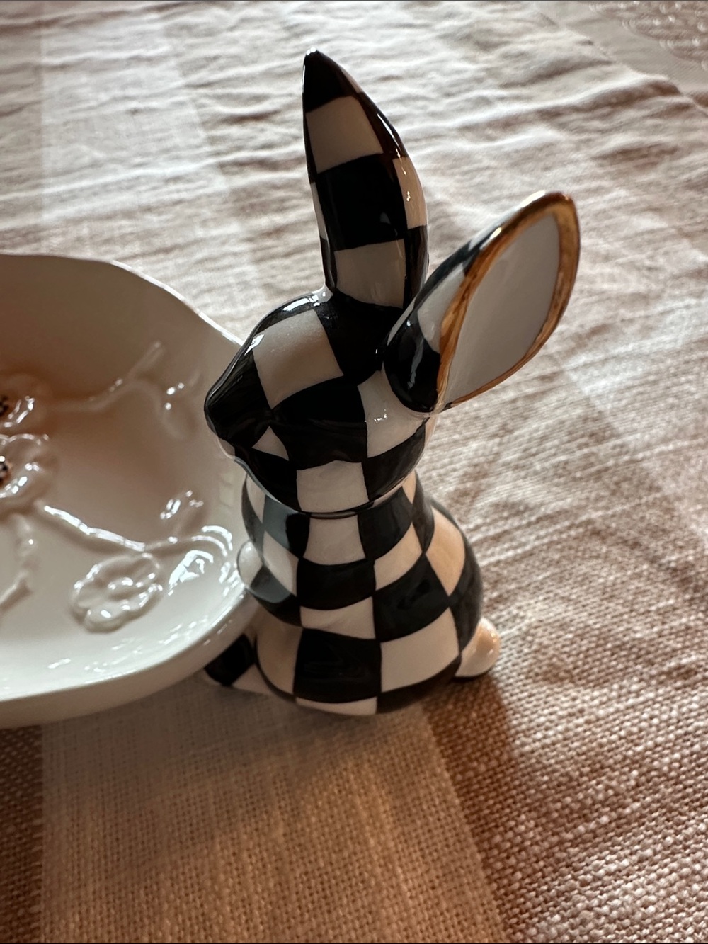 Mackenzie-Childs White Rabbit Ceramic Trinket Tray - Picture 7 of 11